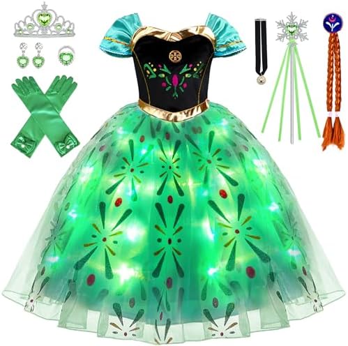 Latocos 10-Piece Glow-in-the-Dark Princess Costume Set for Girls