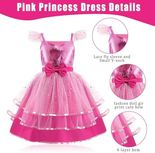 WYB Girls Costume Dress with Crown and Accessories