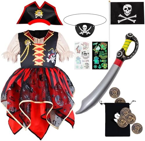 IKALI Girls Pirate Dress Fun Accessories
