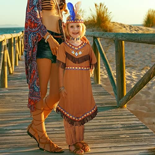 Boyiee Native Prince Indian Princess Costume for Kids Halloween Mardi Gras