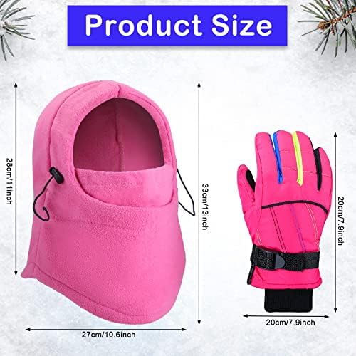Perfect Kids Winter Gloves Set Warm Windproof for Skiing More