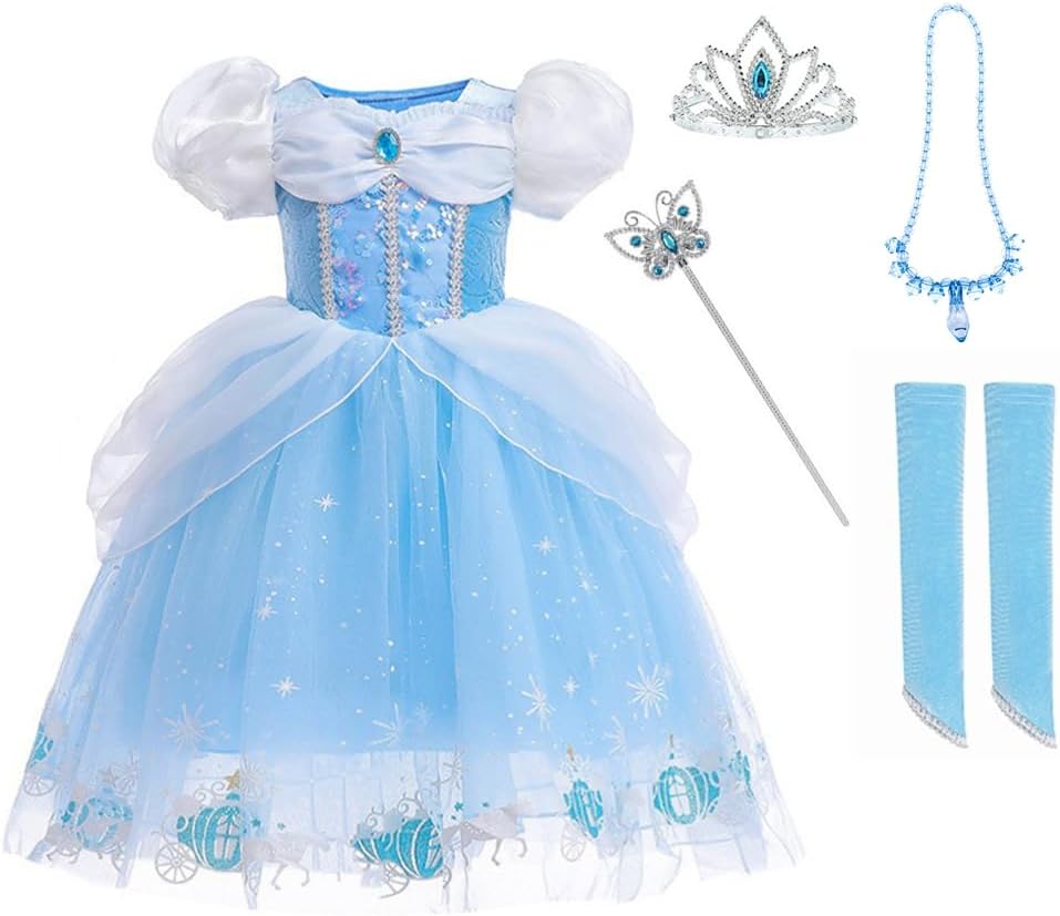 DLLYING Princess Cinderella Dress for Little Kids Toddler