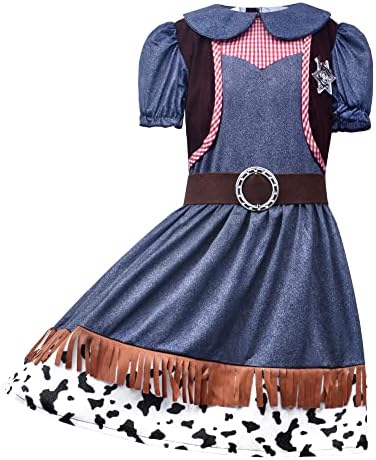 Kids Cowboy Cowgirl Costume 4PCS Set for Boys Girls Role Play