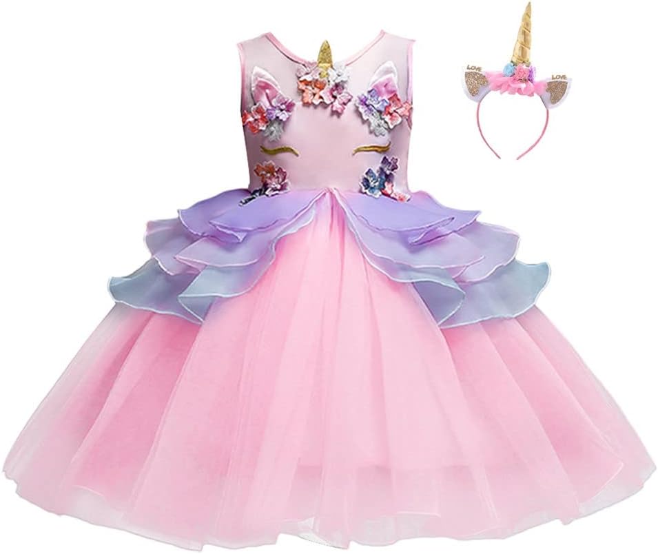 MYRISAM Princess Unicorn Tulle Dress for Girls
