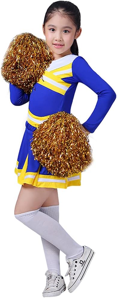 Achiyi Little Girls 2-Piece High School Cheerleading Uniform Costume