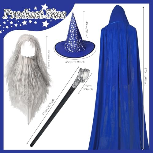 Hicarer Halloween Wizard Costume Set for Adults