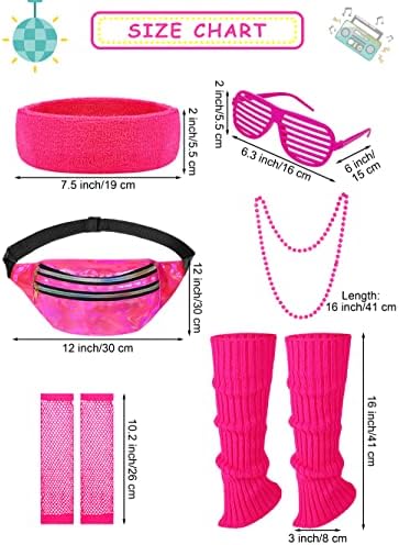 GIRLS 80s Retro Cosplay Complete Set Pink