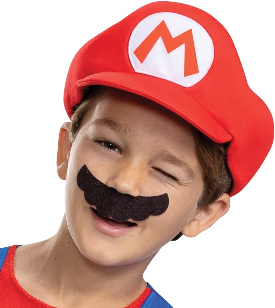 Disguise Boys Mario Costume Super Mario Brothers Kids Costume with Hat and Mustache