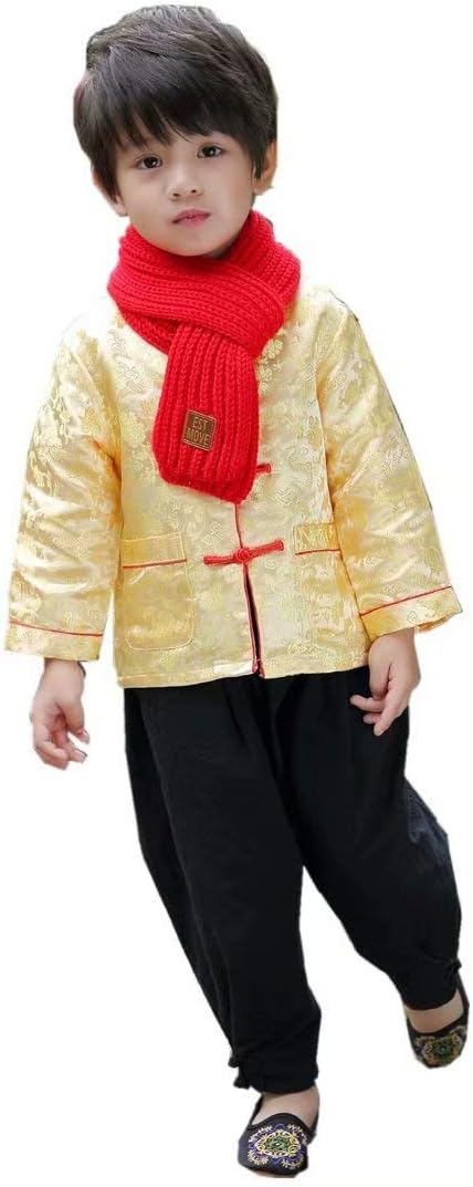 Little Boys Dragon Tang Coat Long Sleeve Costume Jacket