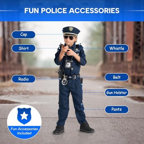 Dress Up America Police Costume for Kids Realistic CopUniform