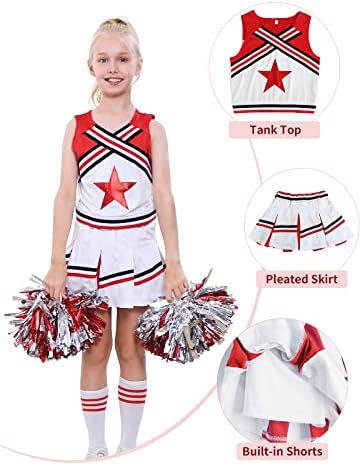 LOLANTAVIP Bright Red Cheerleader Uniform