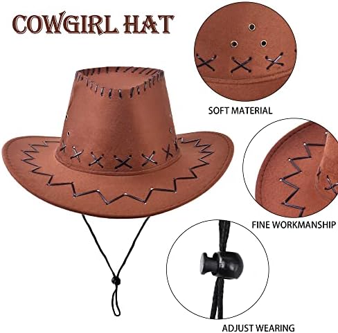 Kids Cowboy Cowgirl Costume 4PCS Set for Boys Girls Role Play