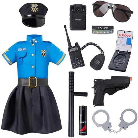 Spooktacular Halloween Police Officer Costume for Girls