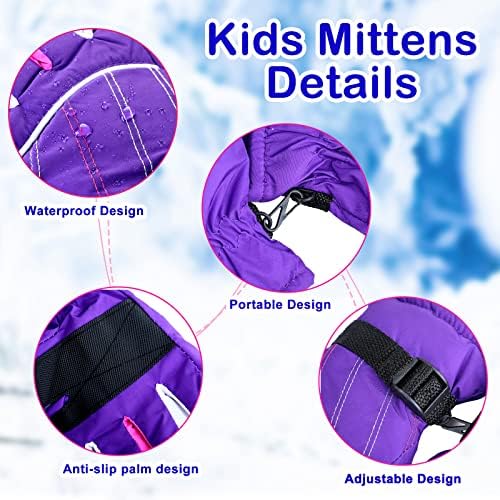Perfect Kids Winter Gloves Set Warm Windproof for Skiing More
