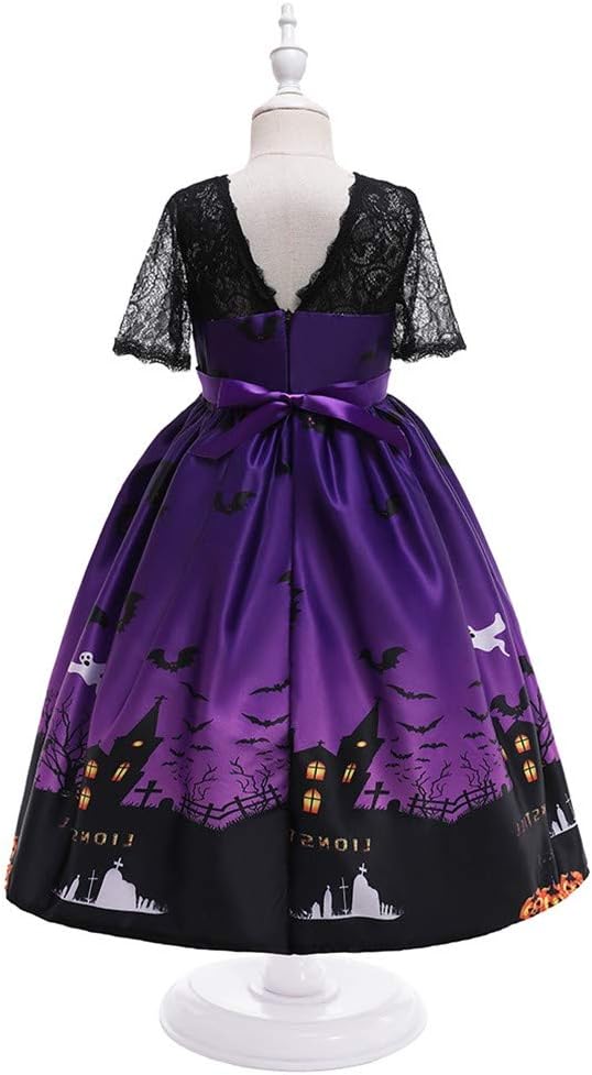 GIRLS Halloween Witch Costume Fancy Dress Up with Witch Hat