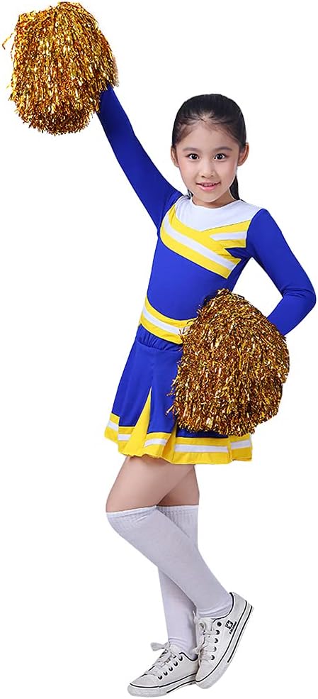 Achiyi Little Girls 2-Piece High School Cheerleading Uniform Costume