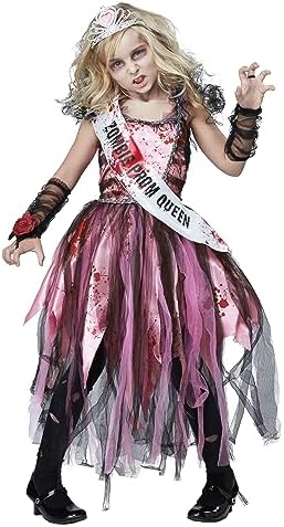 California Costumes Girls Zombie Prom Queen Costume PinkBlack