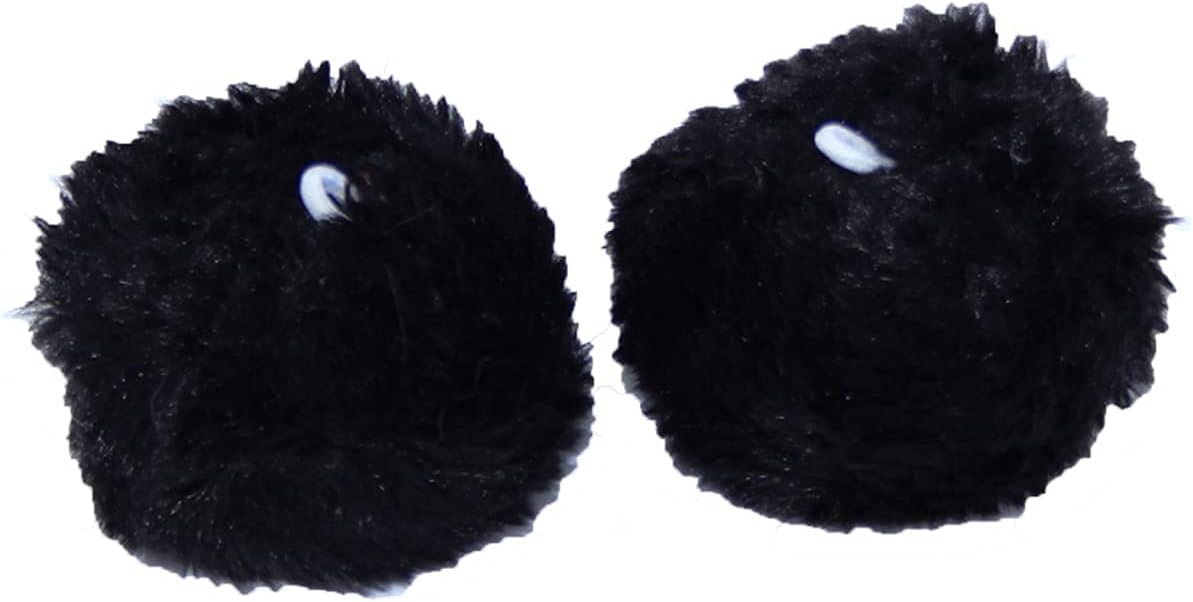 MDXONE 2 Small Soft Pompoms with Elastics for Girls --Pair