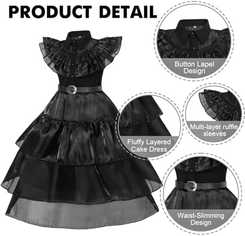 WYB Black Costume Dress for Girls Costuming Accessories