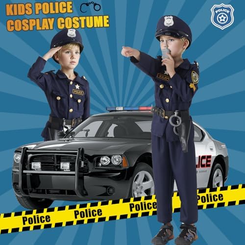 JCJ Police Costume for Kids Halloween Puzzle of Boys
