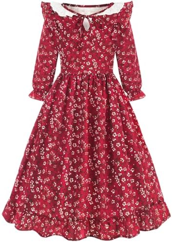 Aoiviss Pioneer Girls Colonial Prairie Dress