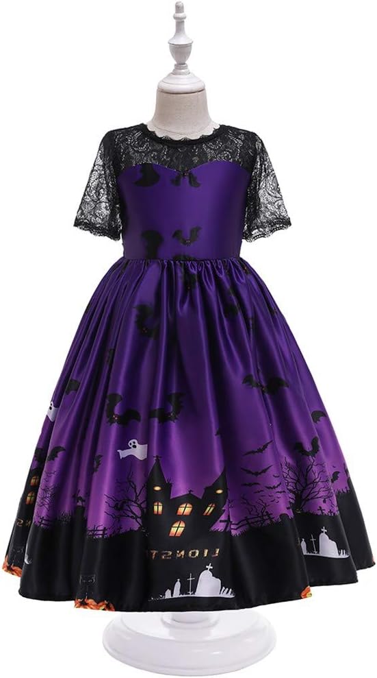 GIRLS Halloween Witch Costume Fancy Dress Up with Witch Hat
