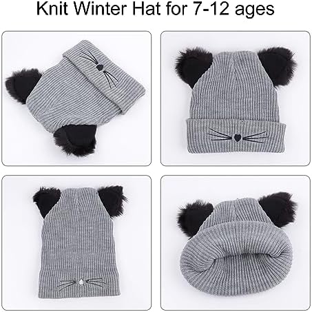 Winter Cat Ears Beanie for Girls