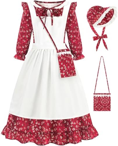 Aoiviss Pioneer Girls Colonial Prairie Dress