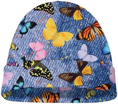 Parprinty Girls Butterfly Floral Knitted Beanie Hat