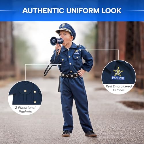 Dress Up America Police Costume for Kids Realistic CopUniform