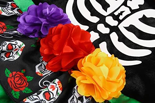 ReliBeauty Kids Day of the Dead Sugar Skull costume for Girls