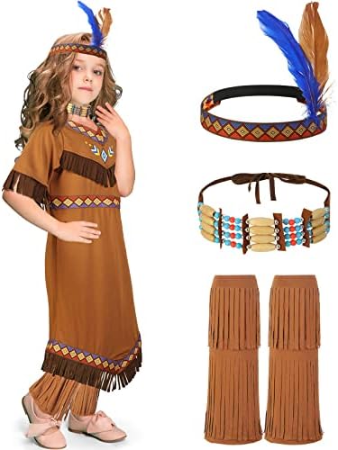 Boyiee Native Prince Indian Princess Costume for Kids Halloween Mardi Gras