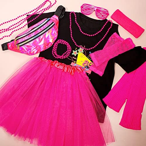 GIRLS 80s Retro Cosplay Complete Set Pink