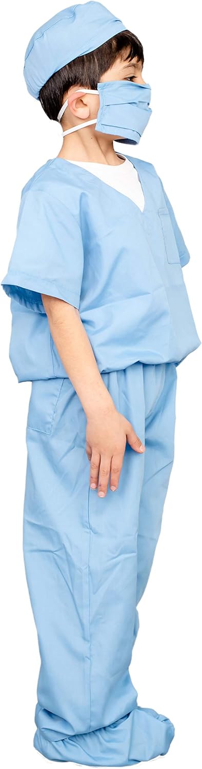 Costume Agent Doctor Scrubs Kids Blue Halloween Costume Set