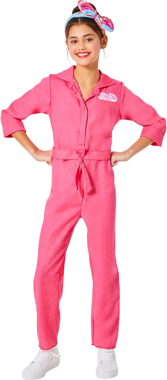 InSpirit Designs Barbie Pink CoverallUtility Youth Costume Set Halloween and Year-Round Costume
