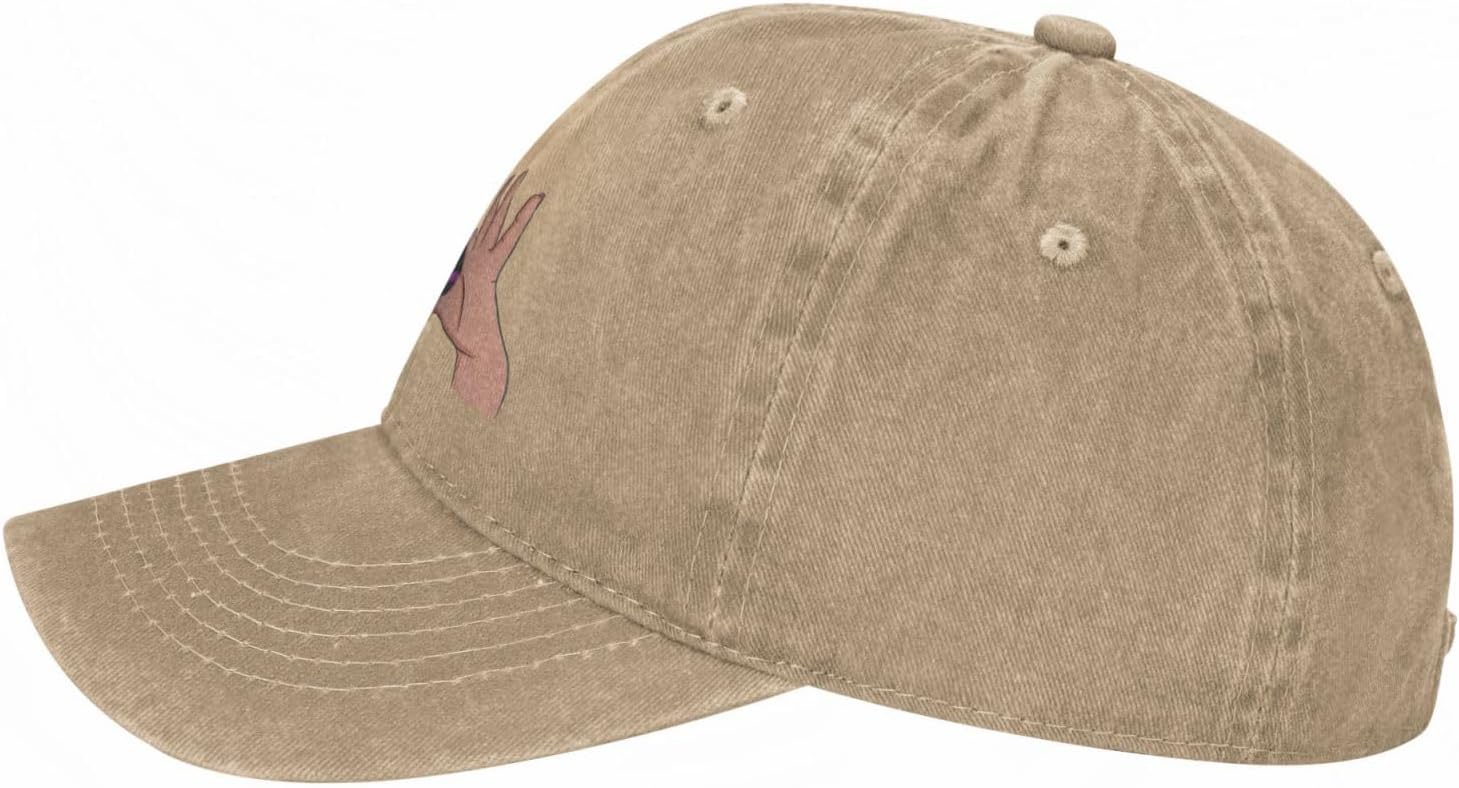 RTATBY Women Men Holding A Heart Purple Line Flag Baseball Cap