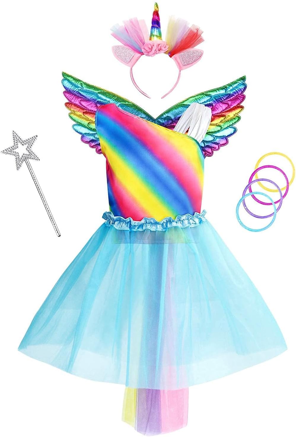 Jeowoqao Girl Dress Up Trunk Set 19 Pcs Princess Costume