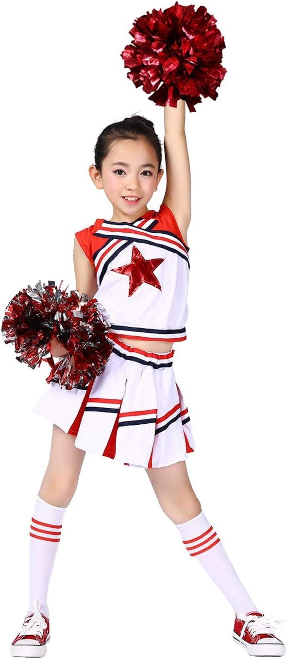 LOLANTAVIP Bright Red Cheerleader Uniform