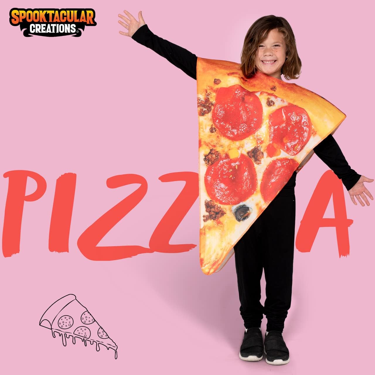Spooktacular Creations Halloween Pizza Slice Costume for Kids Spooktacular Food Fun
