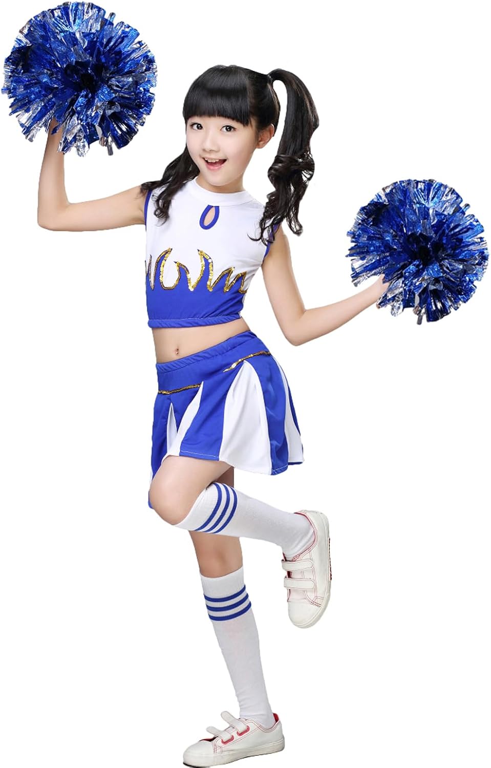 Lolanta Girls Cheerleader Costume Pleated Skirt Set w Pom Poms