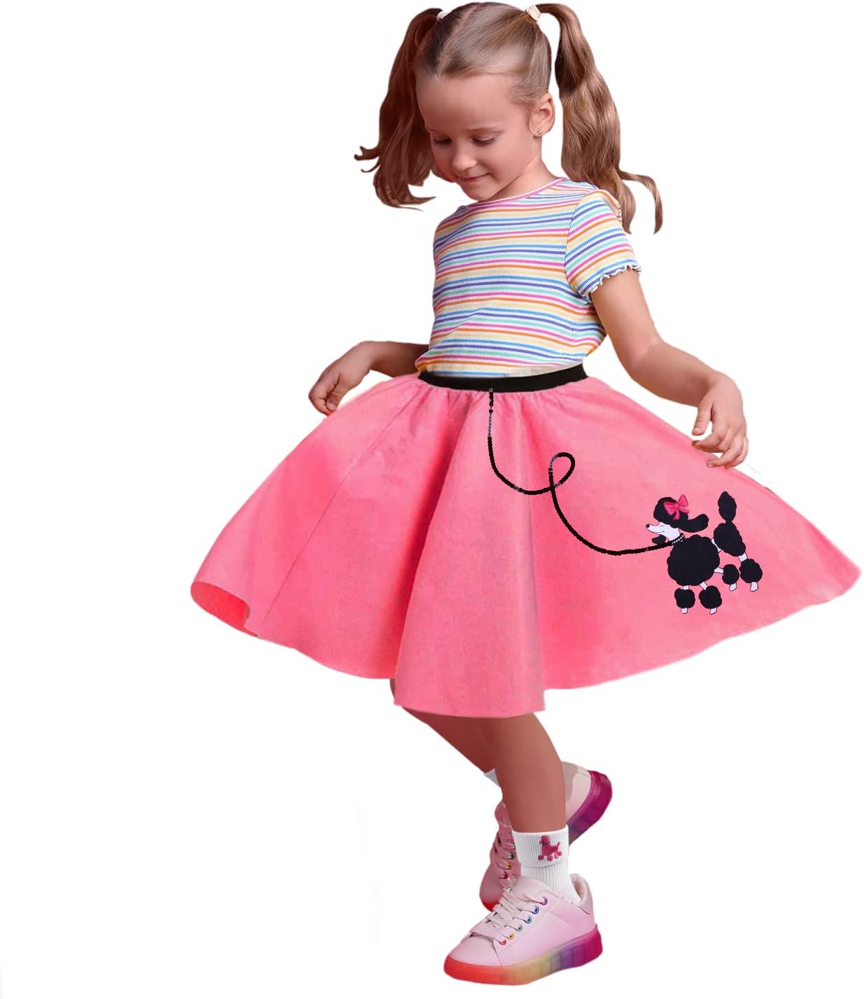 FAYBOX 1950s Poodle Skirt Costume Set for Girls 1