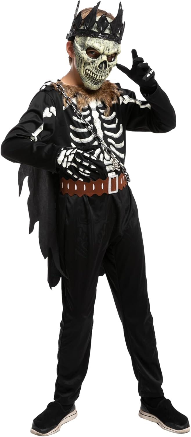 Skeleton Knight Costume for Spooktacular Halloween Kids - Dark Themed Party Costume