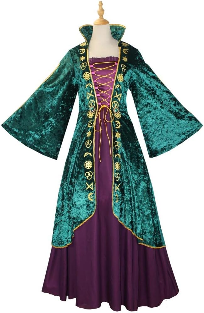 Glowing Halloween Sparkles Winifred Sanderson Witch Costume for Girls Kids