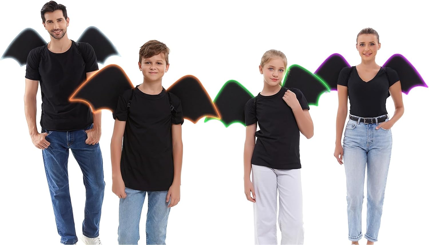HSCTEK Light Up Bat Wings Cool Halloween costume for Kids Adults