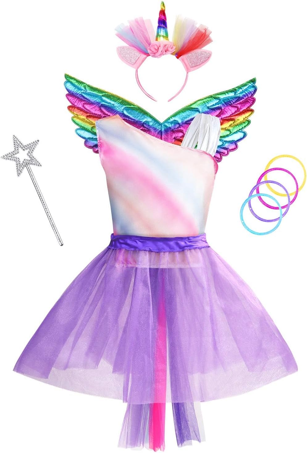 Jeowoqao Girl Dress Up Trunk Set 19 Pcs Princess Costume
