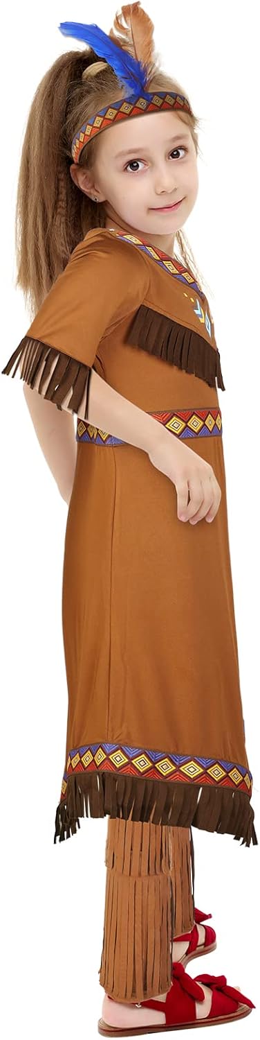 Boyiee Native Prince Indian Princess Costume for Kids Halloween Mardi Gras