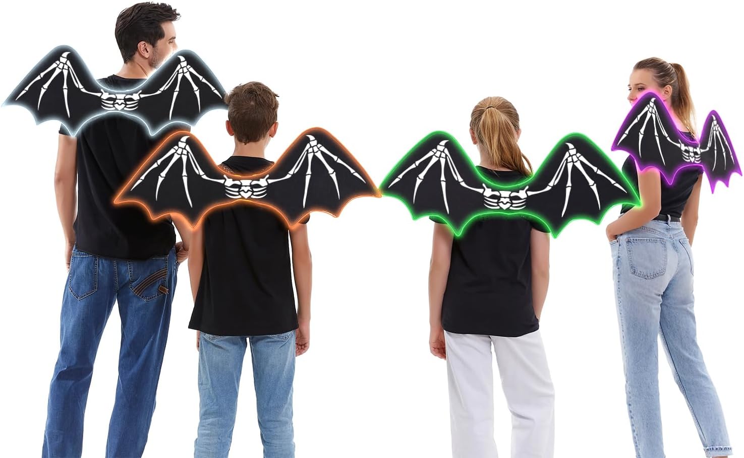 HSCTEK Light Up Bat Wings Cool Halloween costume for Kids Adults