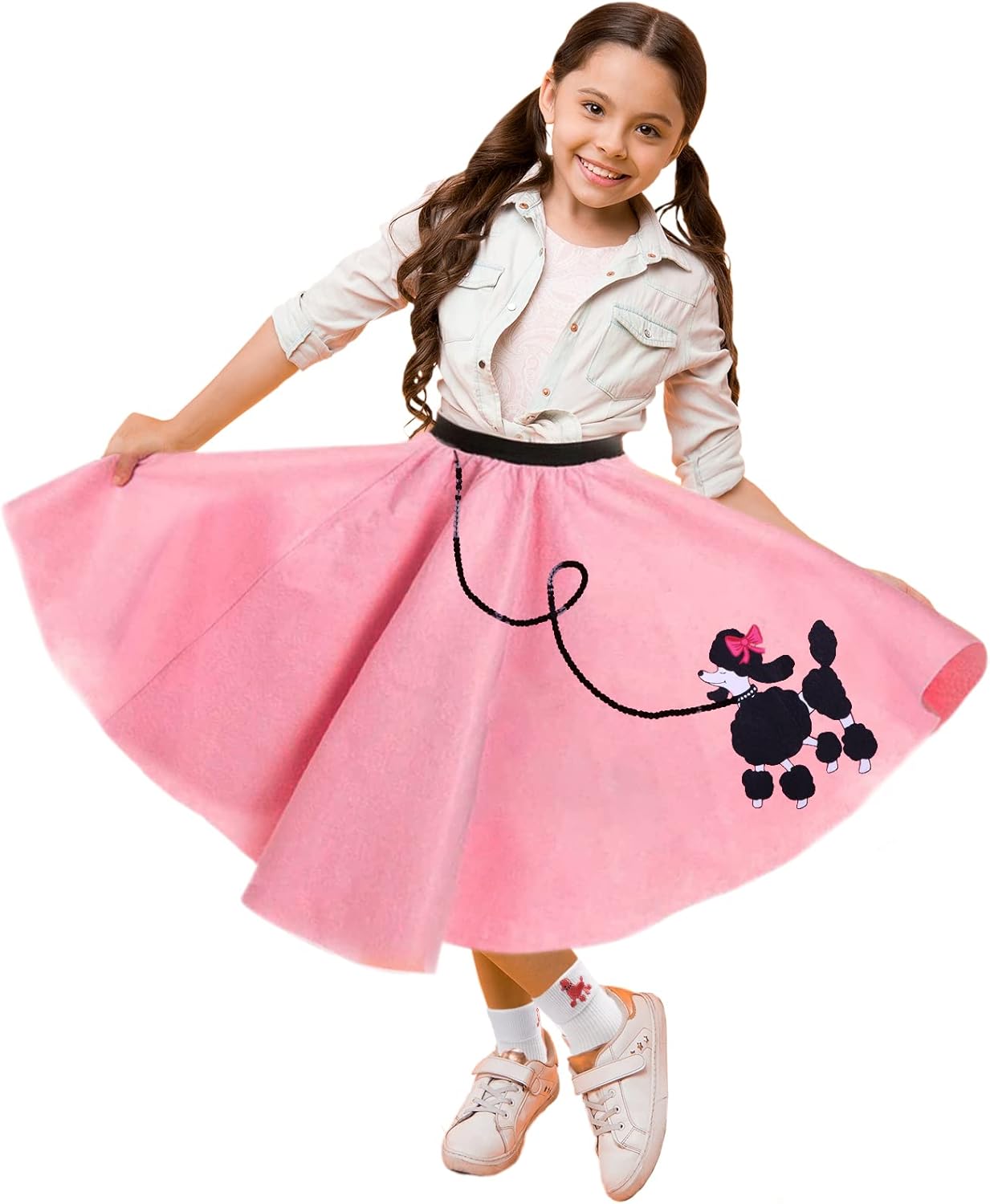FAYBOX 1950s Poodle Skirt Costume Set for Girls 1