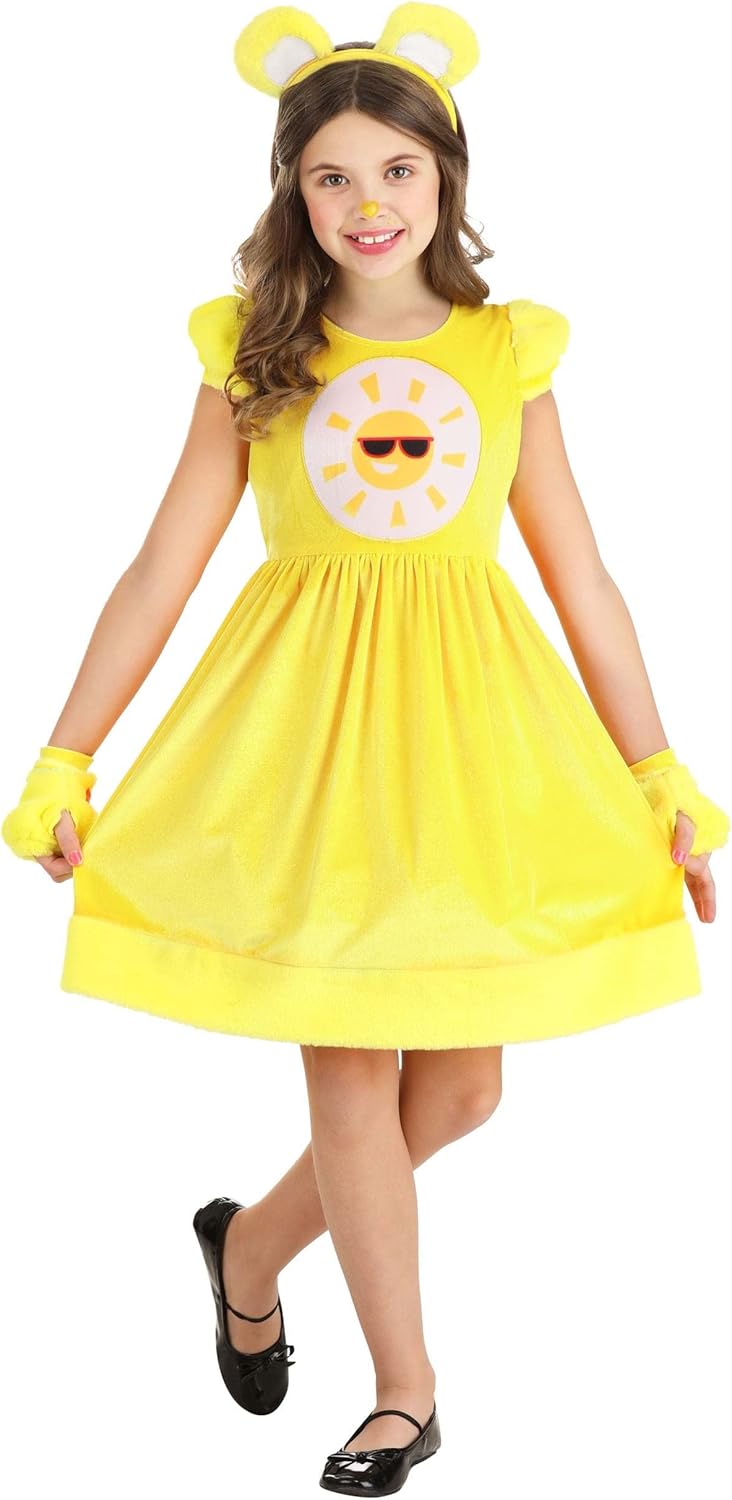 Care Bears Funshine Bear Party Dress Halloween Birthday Party costumes for Girls