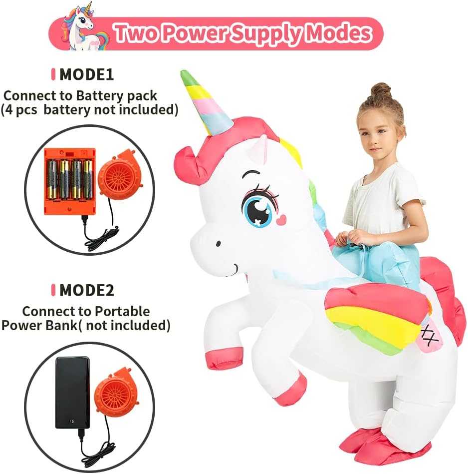 JUROSAICA Blowing Up Unicorn Girls Kids Halloween Costume